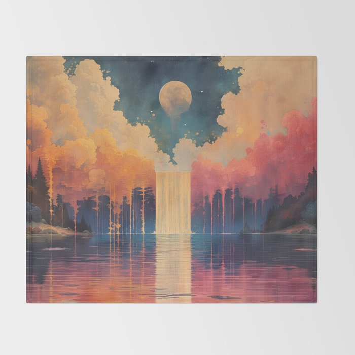Moon Lake II Throw Blanket Gallery Image 2