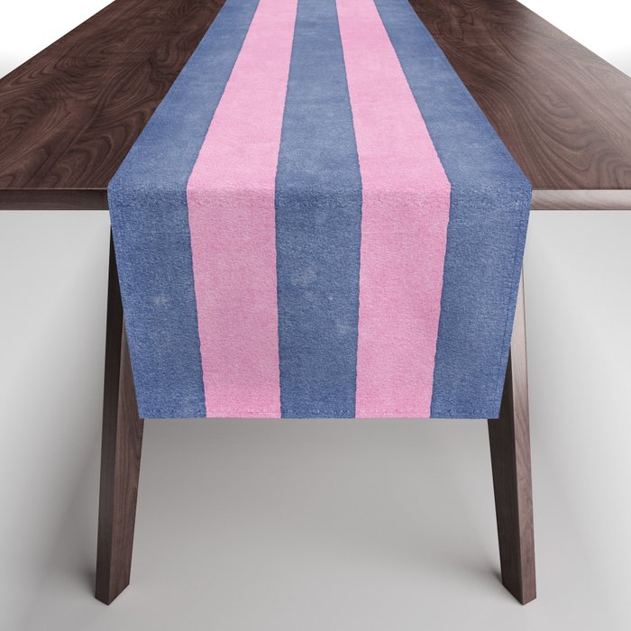 STRIPES - 005 - pink and blue Table Runner Gallery Image 1