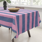STRIPES - 005 - pink and blue Tablecloth Gallery Image 3