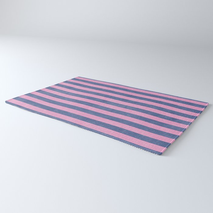 STRIPES - 005 - pink and blue Rug Gallery Image 3