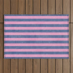 STRIPES - 005 - pink and blue Outdoor Rug Gallery Image 1