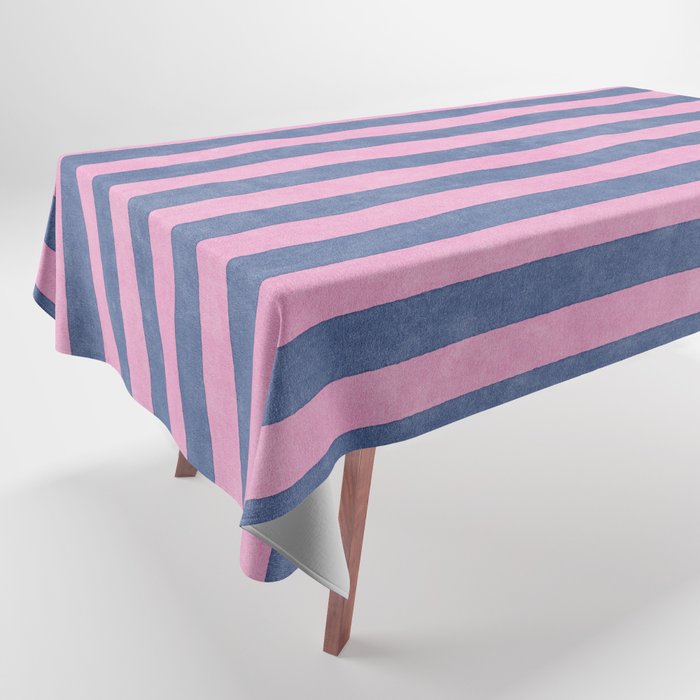 STRIPES - 005 - pink and blue Tablecloth Gallery Image 1