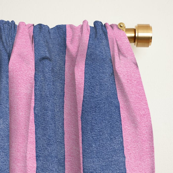 STRIPES - 005 - pink and blue Window Curtain Gallery Image 2