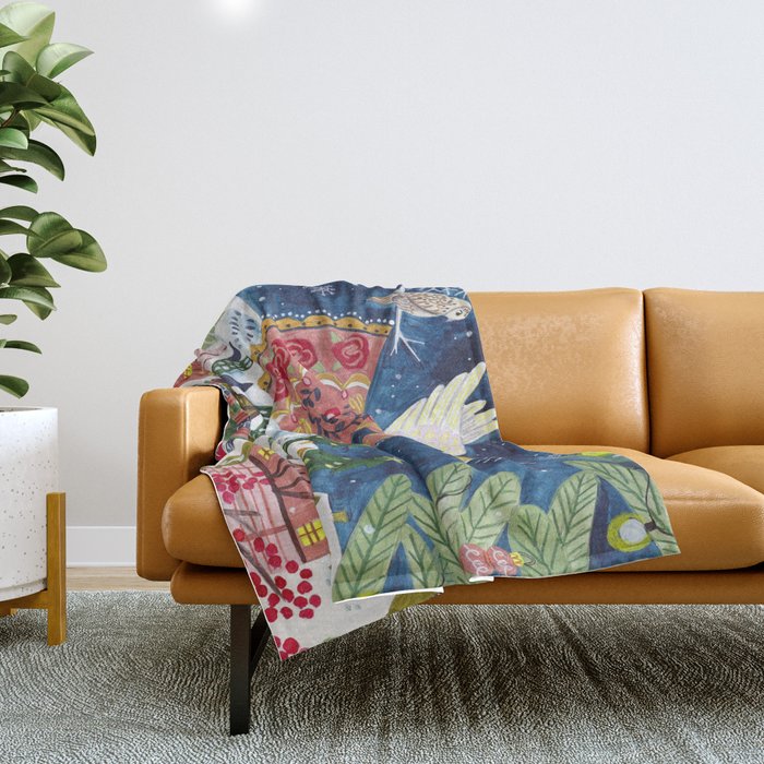 Christmas angel of peace Throw Blanket Gallery Image 1