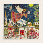 Christmas angel of peace Wood Wall Art Gallery Image 1