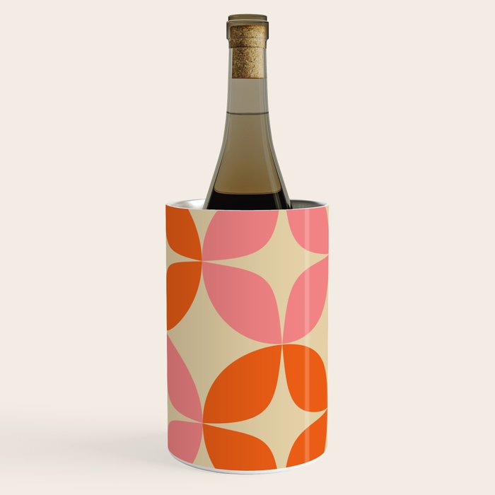 Mid Century Modern Pattern in Pink and Orange Wine Chiller Gallery Image 3