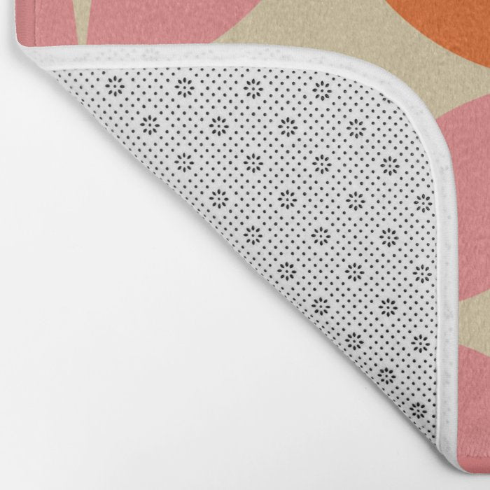 Mid Century Modern Pattern in Pink and Orange Bath Mat Gallery Image 2