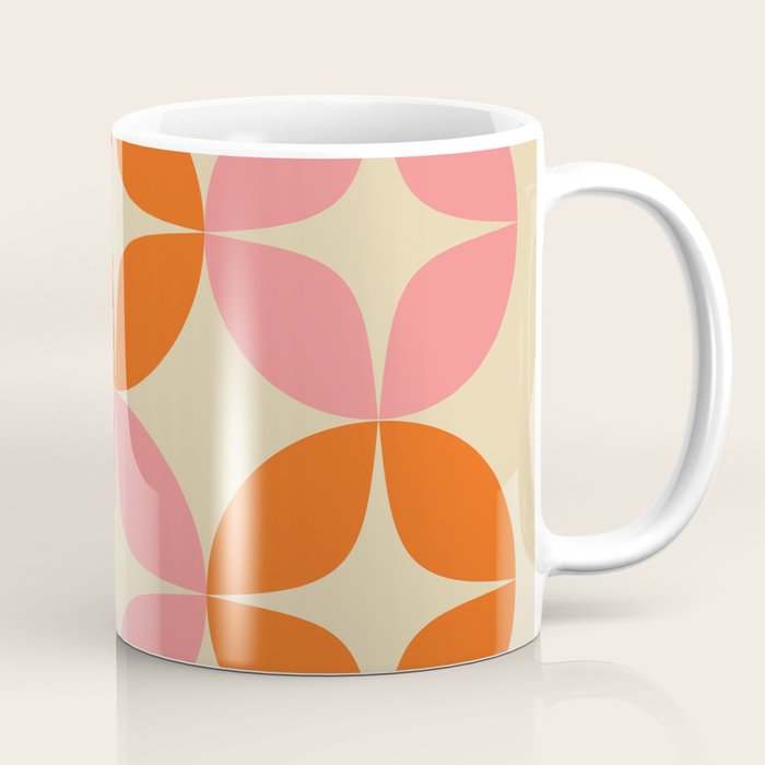 Mid Century Modern Pattern in Pink and Orange Coffee Mug Gallery Image 1