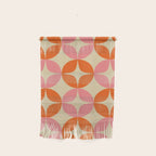 Mid Century Modern Pattern in Pink and Orange Wall Hanging Gallery Image 1