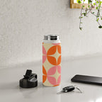 Mid Century Modern Pattern in Pink and Orange Water Bottle Gallery Image 4