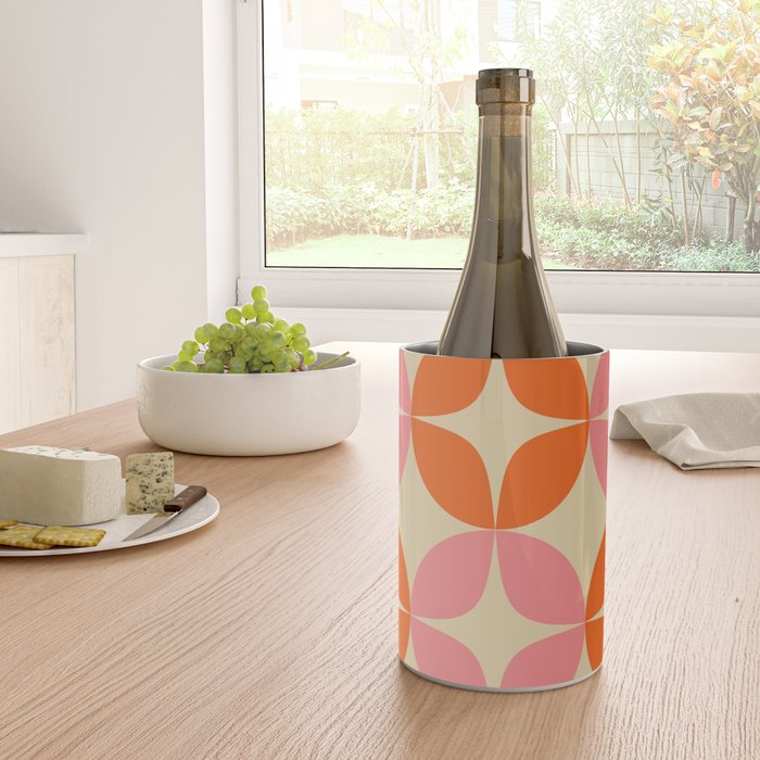 Mid Century Modern Pattern in Pink and Orange Wine Chiller Gallery Image 4