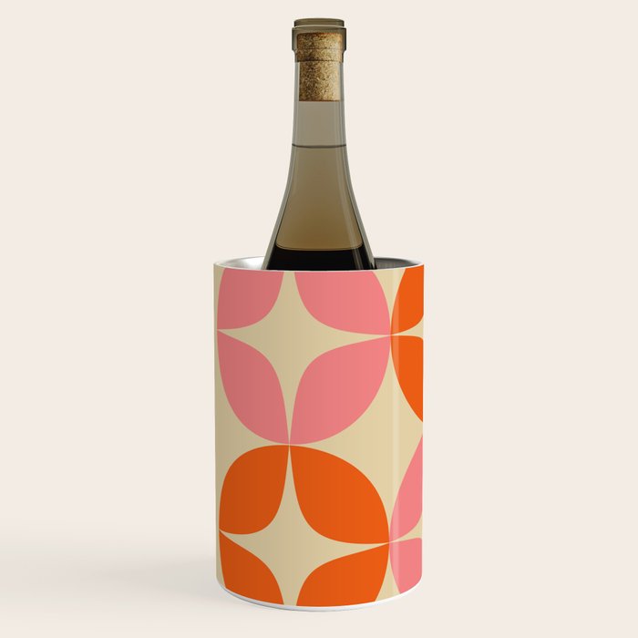 Mid Century Modern Pattern in Pink and Orange Wine Chiller Gallery Image 2