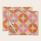Mid Century Modern Pattern in Pink and Orange Placemat Gallery Image 1