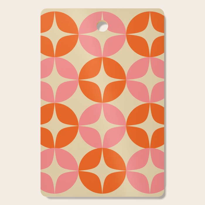 Mid Century Modern Pattern in Pink and Orange Cutting Board Gallery Image 1