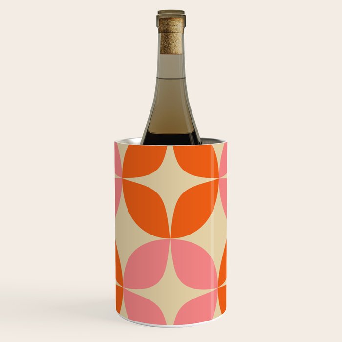 Mid Century Modern Pattern in Pink and Orange Wine Chiller Gallery Image 1