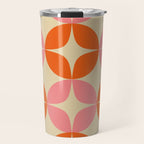 Mid Century Modern Pattern in Pink and Orange Travel Mug Gallery Image 1