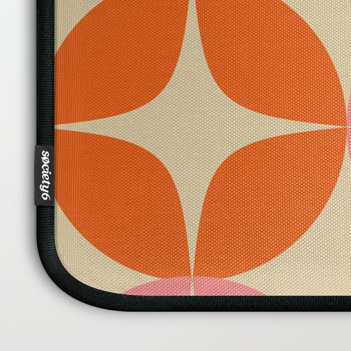Mid Century Modern Pattern in Pink and Orange Laptop Sleeve Gallery Image 3
