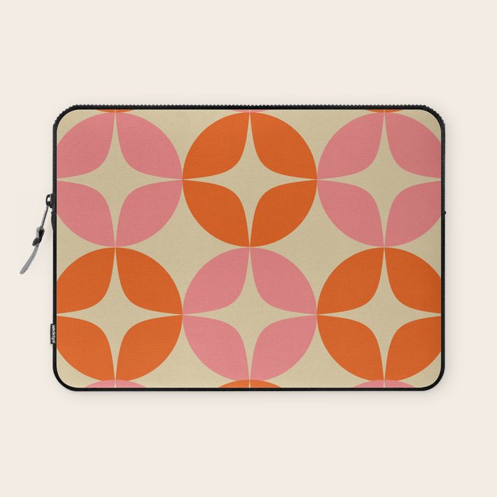 Mid Century Modern Pattern in Pink and Orange Laptop Sleeve Gallery Image 1