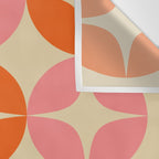 Mid Century Modern Pattern in Pink and Orange Wall Tapestry Gallery Image 3