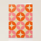 Mid Century Modern Pattern in Pink and Orange Stationery Card Gallery Image 2