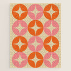 Mid Century Modern Pattern in Pink and Orange Jigsaw Puzzle Gallery Image 1
