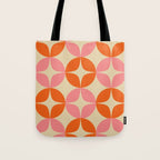 Mid Century Modern Pattern in Pink and Orange Tote Bag Gallery Image 1