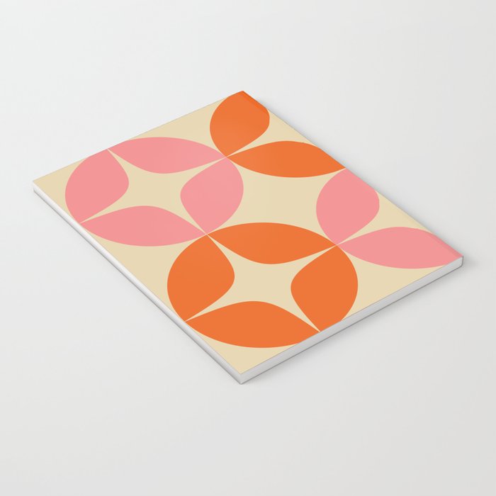 Mid Century Modern Pattern in Pink and Orange Notebook Gallery Image 3