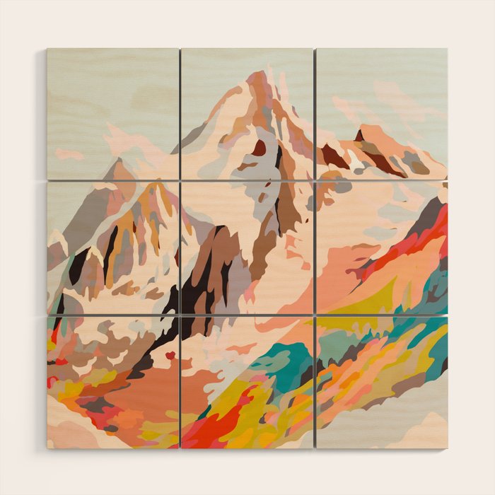 glass mountains Wood Wall Art