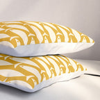 Mid Century Modern Fish Geometric Pattern in Mustard Pillow Sham Gallery Image 3