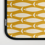 Mid Century Modern Fish Geometric Pattern in Mustard Laptop Sleeve Gallery Image 3