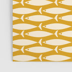 Mid Century Modern Fish Geometric Pattern in Mustard Poster Gallery Image 3