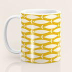 Mid Century Modern Fish Geometric Pattern in Mustard Coffee Mug Gallery Image 3