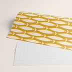 Mid Century Modern Fish Geometric Pattern in Mustard Wrapping Paper Gallery Image 2