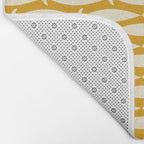 Mid Century Modern Fish Geometric Pattern in Mustard Bath Mat Gallery Image 2