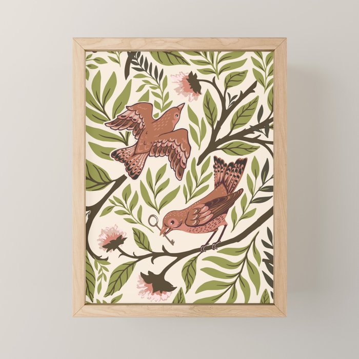 Secret Garden Spring Birds Mini Art Print Gallery Image 1