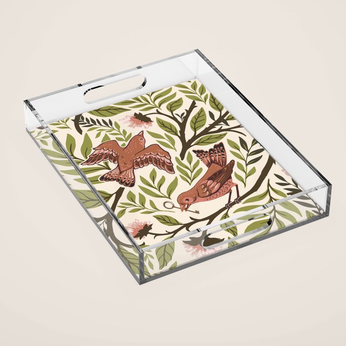 Secret Garden Spring Birds Acrylic Tray Gallery Image 1