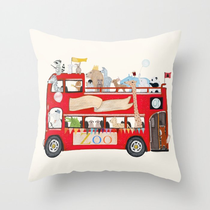zoo lane Throw Pillow Gallery Image 6