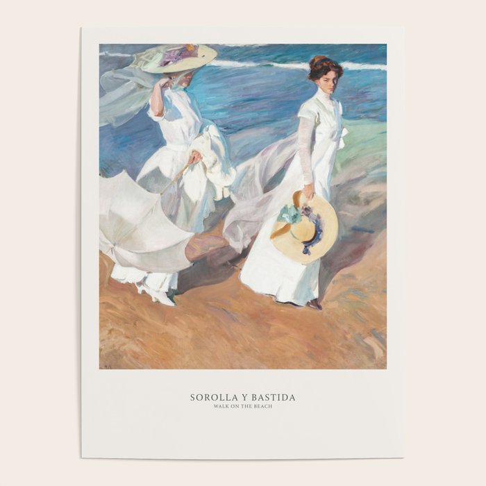 Walk on the Beach Joaquin Sorolla Impressionist Coastal Plein Air Seaside Painting Vintage Design Poster Gallery Image 4