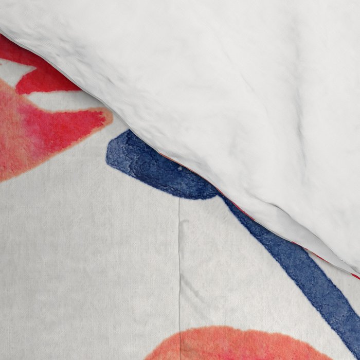 Cherry Blossoms - Melon & Navy Palette Comforter Gallery Image 4