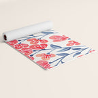Cherry Blossoms - Melon & Navy Palette Yoga Mat Gallery Image 2