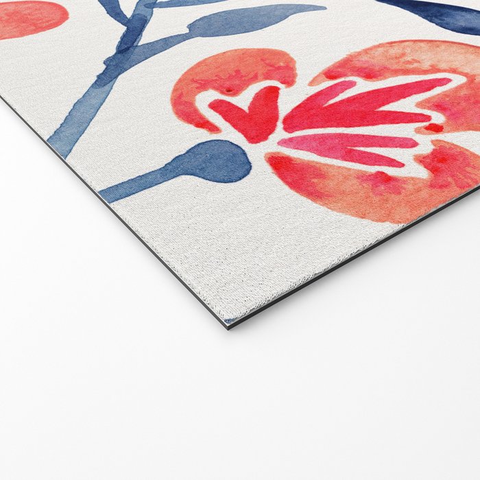 Cherry Blossoms - Melon & Navy Palette Welcome Mat Gallery Image 2