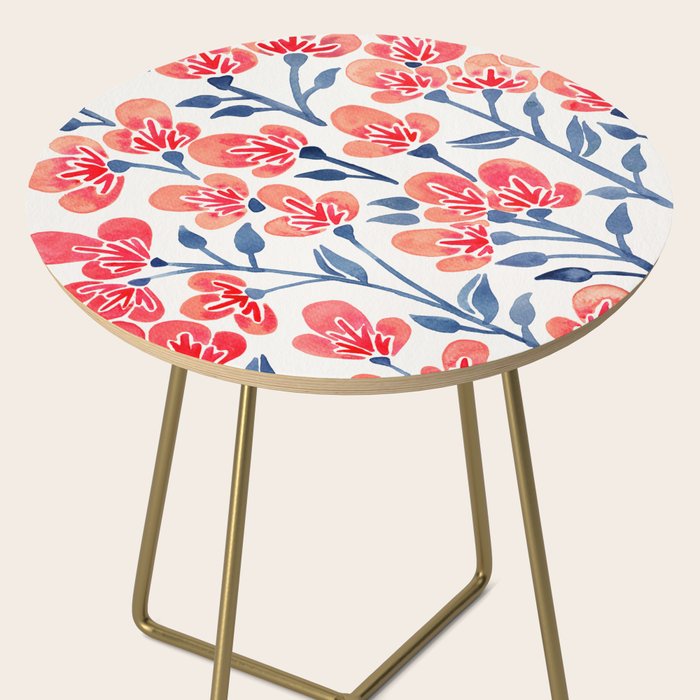 Cherry Blossoms - Melon & Navy Palette Side Table Gallery Image 2