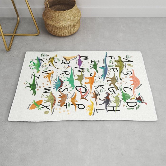 Colorful dinosaur alphabet Rug Gallery Image 1