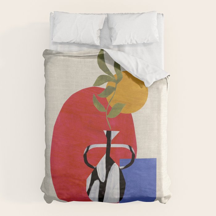 Primary Sun Tribal Vase Duvet Cover Gallery Image 1