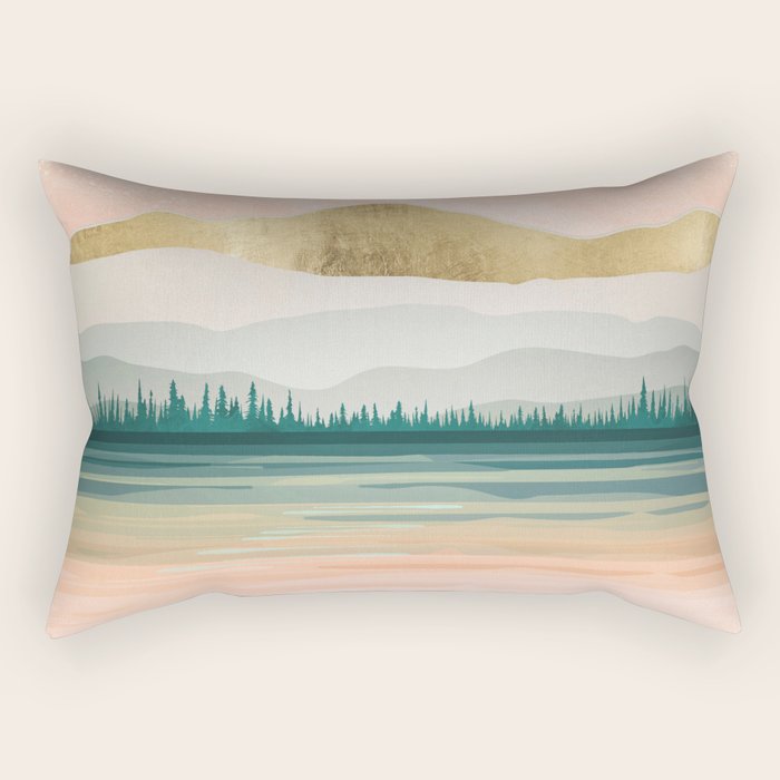 Spring Forest Lake Rectangular Pillow Gallery Image 2