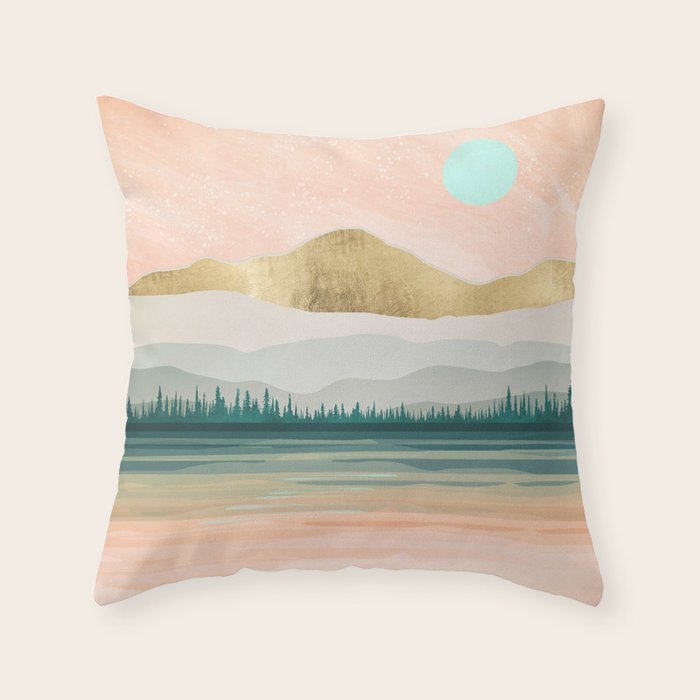 Spring Forest Lake Throw Pillow Gallery Image 6