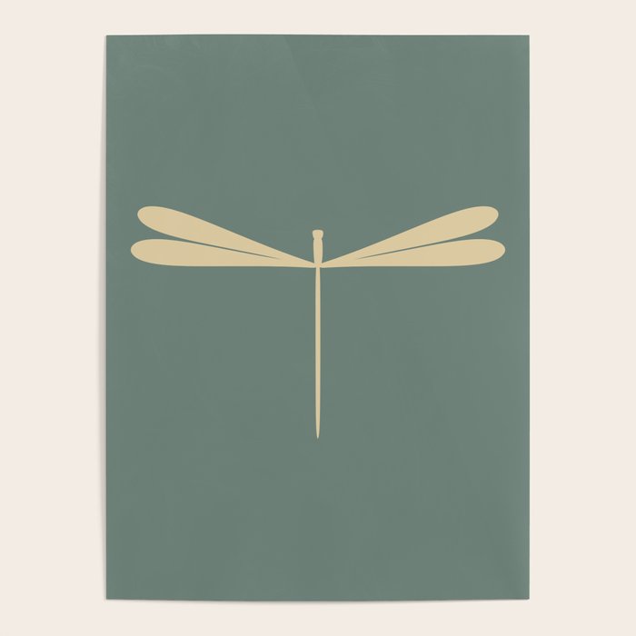Dragonfly Pattern XII Neutral Green Poster Gallery Image 1