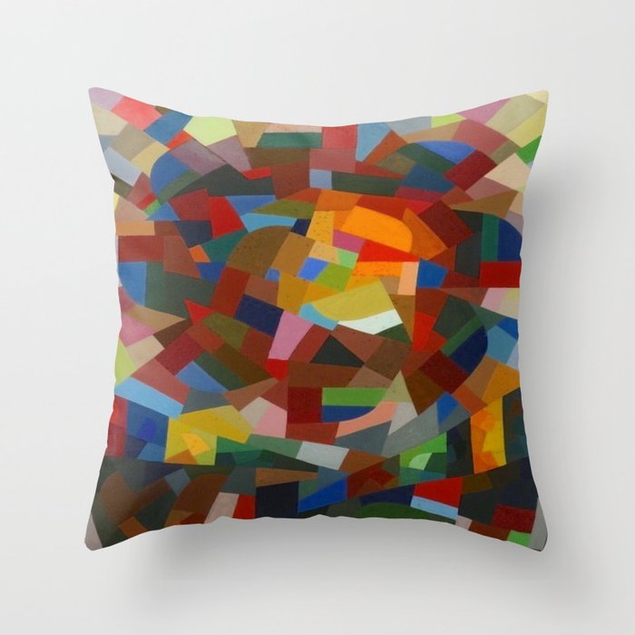 Otto Freundlich Rosace ii Abstract Acrylic Painting Modern Geometric Colorful Art Pattern Throw Pillow Gallery Image 1