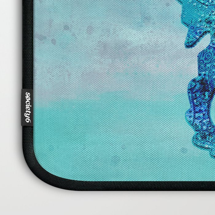 Blue Seahorse Couple Underwater Laptop Sleeve Gallery Image 3