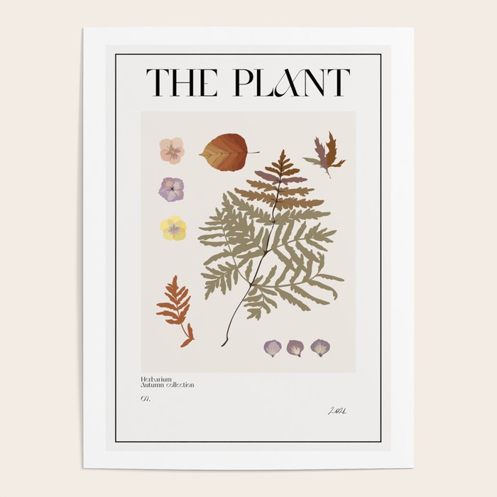 Autumn botanical art Herbarium 4 Poster